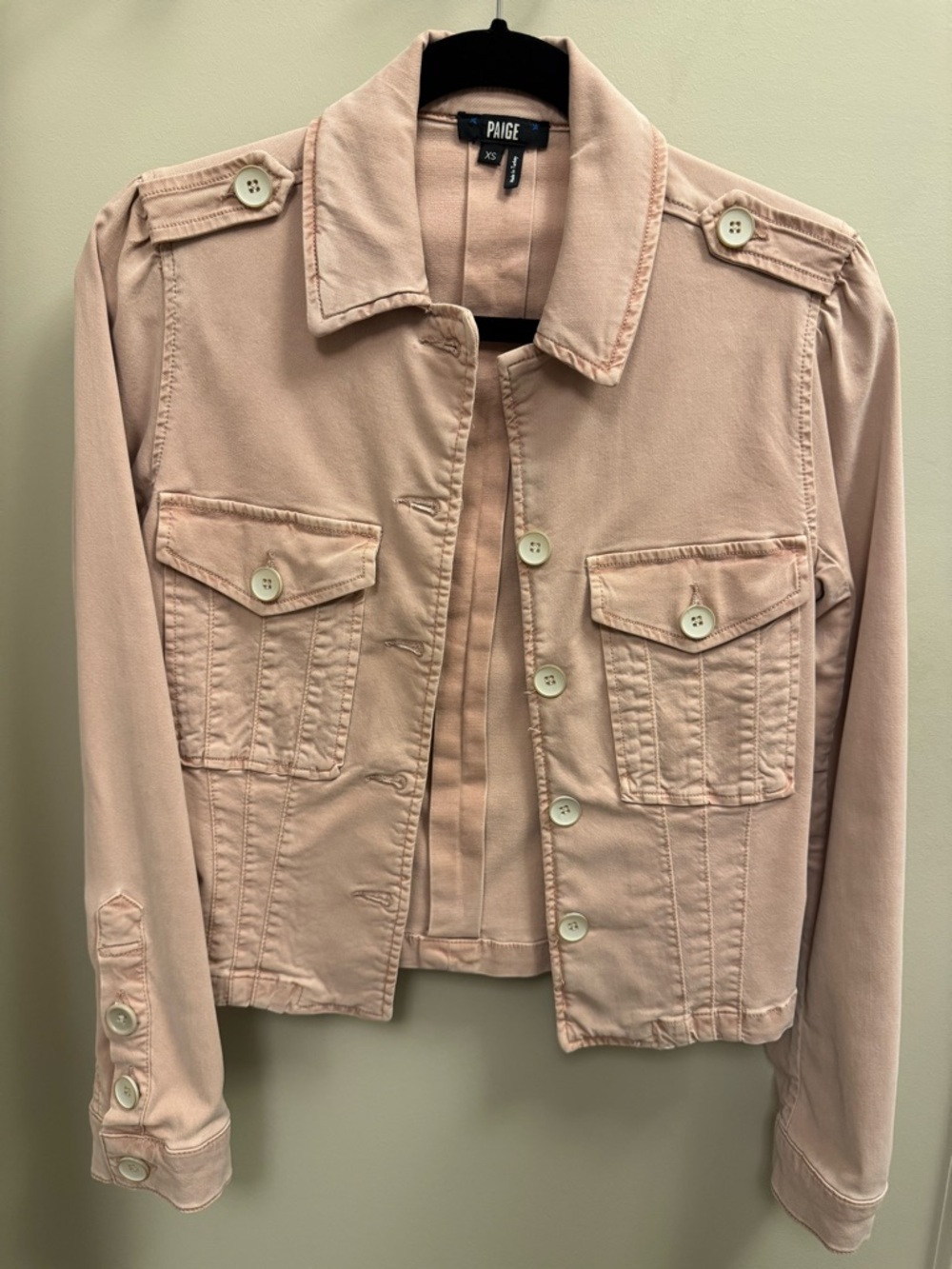 PAIGE Blush Pink Utility Jacket XS